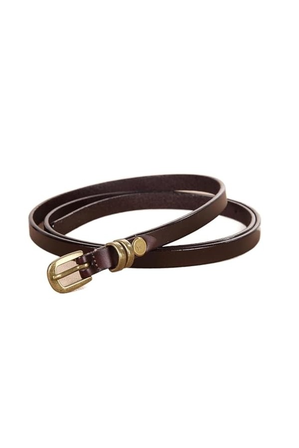 Ceintures de taille en cuir véritable pour femmes, Vintage, fine, avec boucle ardillon en métal, Simple, à la mode, réglables