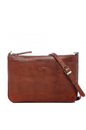 BACCINI sac porté épaule clutch bretelle longue LORENA cuir véritable | pochette bandoulière petit femme beige | sac de soiré