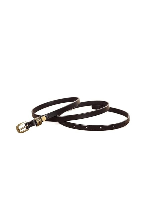 Ceintures de taille en cuir véritable pour femmes, Vintage, fine, avec boucle ardillon en métal, Simple, à la mode, réglables