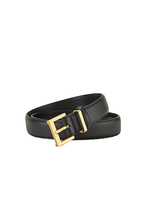 TEidea Ceinture Femme Boucle aiguille Ceinture Noire peau de vache polyvalent Simple Jean Costume Pantalons Décontractés Cein