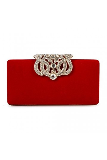 SYMALL Femme Sac de Soirée de Mariage Clutches Velours Rétro Pochettes Cocktail Portefeuille Cristal Diamant Sac À Main Pour 