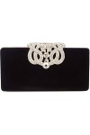 SYMALL Femme Sac de Soirée de Mariage Clutches Velours Rétro Pochettes Cocktail Portefeuille Cristal Diamant Sac À Main Pour 