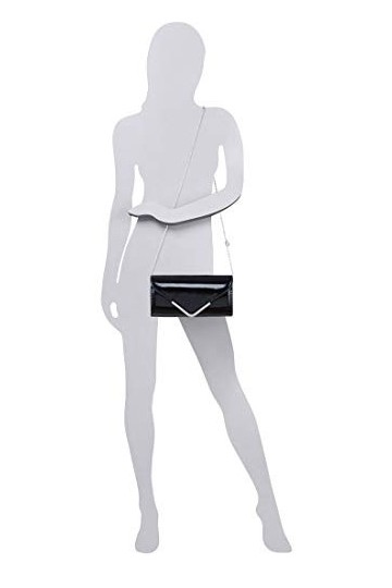 Tamaris Brianna Clutch Bag, Pochettes femme, Noir Black , 5x12x26 cm W x H L 