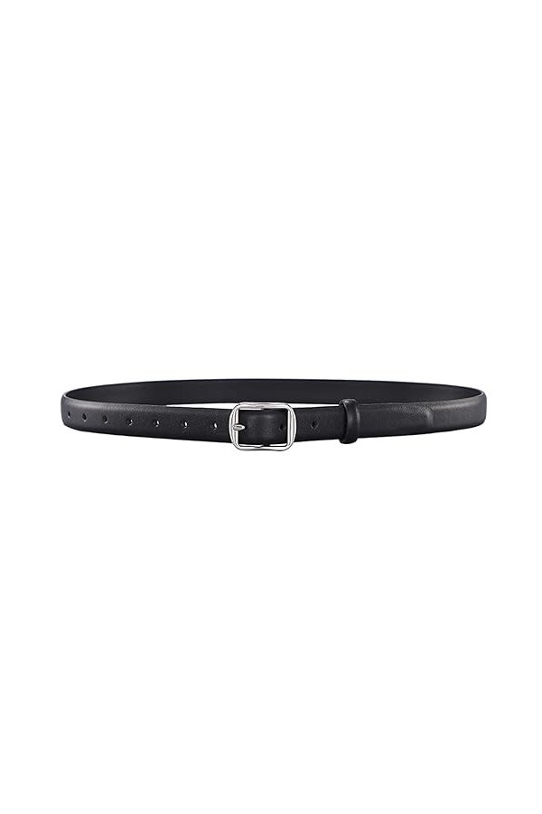 ZacLAy Ceinture en cuir pour Femmes, Simple avec Jean et Pantalon, Boucle en alliage décorée, Noir