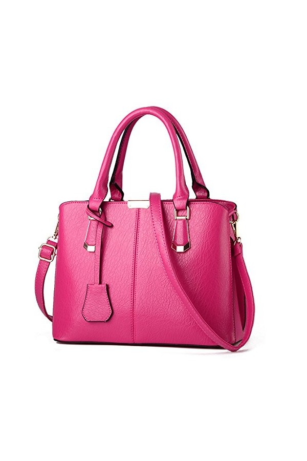 FiveloveTwo Femme Élégant Ornements Sac Tote Pochettes Clutches Sacs Bandoulière PU Cuir Sac À Épaule Main Messenger Rosé