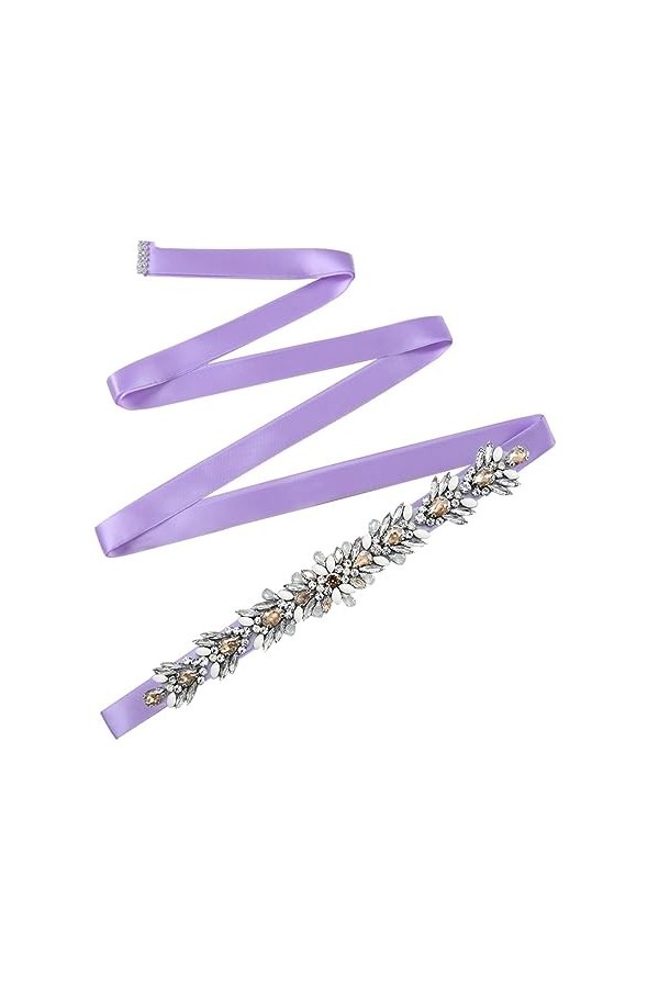 Ceinture pour robe de mariée, accessoires de mariage, robe de soirée, ceintures, appliques en strass, Violet, taille unique