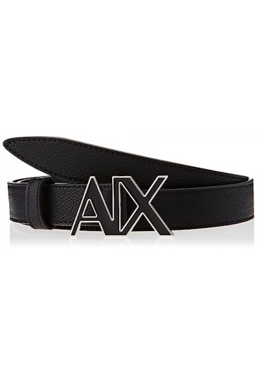 Armani Exchange Sustainable, Logo Buckle Ceinture, Schwarz, L Casual