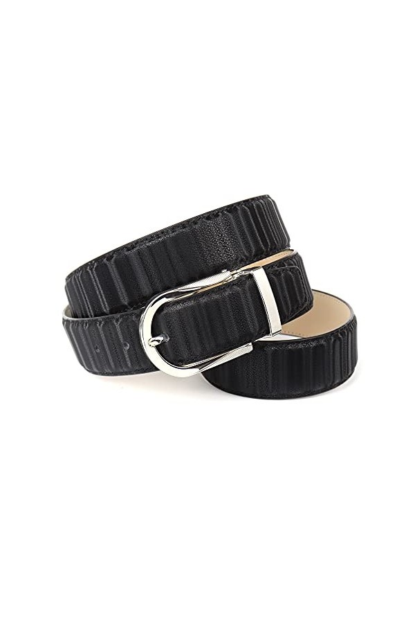 Anthoni Crown Ledergürtel Ceinture, Noir, 80 cm Femme