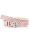 Armani Exchange Cuir véritable, Boucle de Logo Tone Ceinture, Rosa, XS Casual