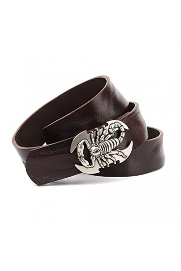 Anthoni Crown Ledergürtel Ceinture, Marron, 110 cm Femme