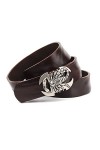 Anthoni Crown Ledergürtel Ceinture, Marron, 110 cm Femme