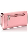 Trussardi Jeans T-easy Star Clutch Charm Logo, Pochettes femme, Rose Metal Pink , 25x14x1 cm W x H L
