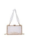 EVEOUT Pochettes et Clutches de soirée Transparente en Acrylique pour Femme Sac à Main en gelée carré Sacs à bandoulière fête