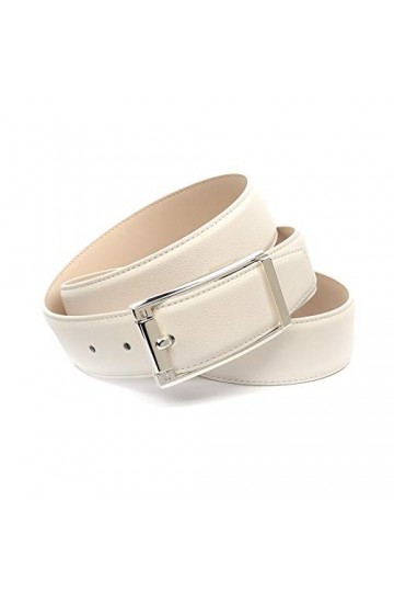 Anthoni Crown Ledergürtel Ceinture, Weiß, 95 Femme