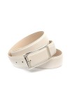 Anthoni Crown Ledergürtel Ceinture, Weiß, 95 Femme