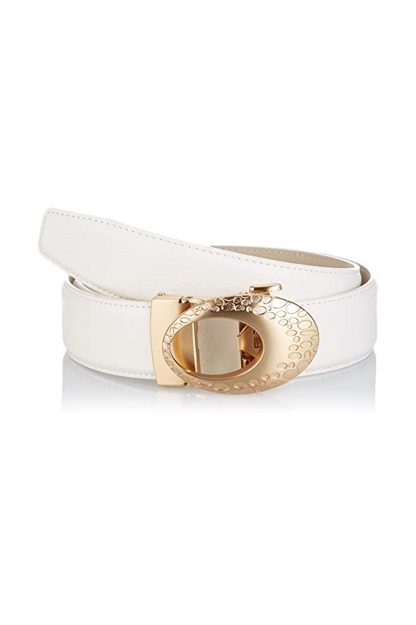 Anthoni Crown Ledergürtel Ceinture, Blanc, 90 Femme