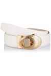 Anthoni Crown Ledergürtel Ceinture, Blanc, 90 Femme