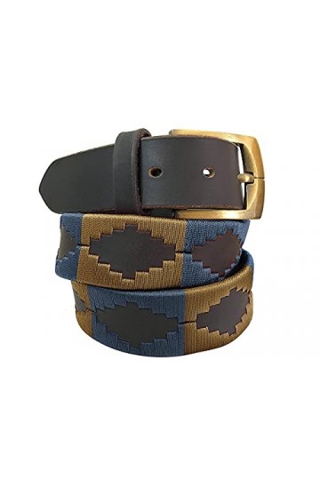 CARLOS DIAZ Ceinture Unisexe en Cuir Marron Premium Pour Hommes pour Femmes Polo de Créateur Brodé 100 cm / 40-42 Inches 