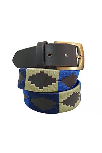 CARLOS DIAZ Ceinture Unisexe en Cuir Marron Premium Pour Hommes pour Femmes Polo de Créateur Brodé 100 cm / 40-42 Inches 