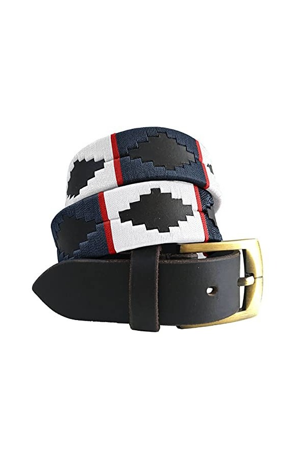 CARLOS DIAZ Ceinture Unisexe en Cuir Marron Premium Pour Hommes pour Femmes Polo de Créateur Brodé 105 cm / 42-44 Inches 