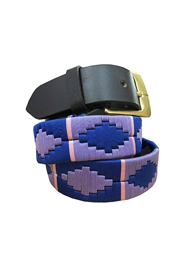 CARLOS DIAZ Ceinture Unisexe en Cuir Marron Premium Pour Hommes pour Femmes Polo de Créateur Brodé 90 cm / 34-36 Inches 