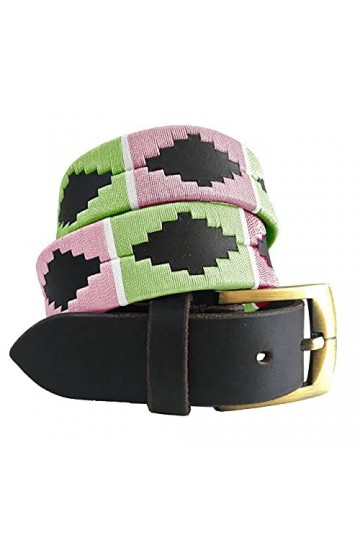 CARLOS DIAZ Ceinture Unisexe en Cuir Marron Premium Pour Hommes pour Femmes Polo de Créateur Brodé 105 cm / 42-44 Inches 