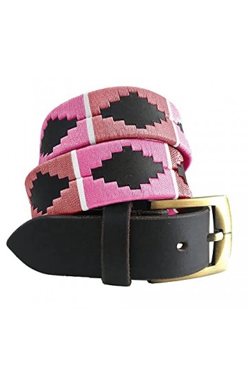 CARLOS DIAZ Ceinture Unisexe en Cuir Marron Premium Pour Hommes pour Femmes Polo de Créateur Brodé 105 cm / 42-44 Inches 