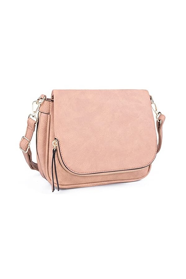 GLITZALL Sacs à bandoulière pour femmes, petits sacs à bandoulière avec poches multiples, cuir PU, Noir, petit...