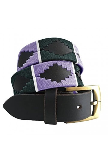 CARLOS DIAZ Ceinture Unisexe en Cuir Marron Premium Pour Hommes pour Femmes Polo de Créateur Brodé 95 cm / 36-38 Inches 