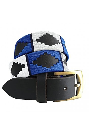 CARLOS DIAZ Ceinture Unisexe en Cuir Marron Premium Pour Hommes pour Femmes Polo de Créateur Brodé 105 cm / 42-44 Inches 