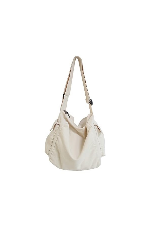 HIMS Sac à bandoulière rétro grande capacité messenger bag hobo sac messenger en toile avec plusieurs poches sac décontractés