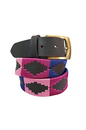 CARLOS DIAZ Ceinture Unisexe en Cuir Marron Premium Pour Hommes pour Femmes Polo de Créateur Brodé 105 cm / 42-44 Inches 