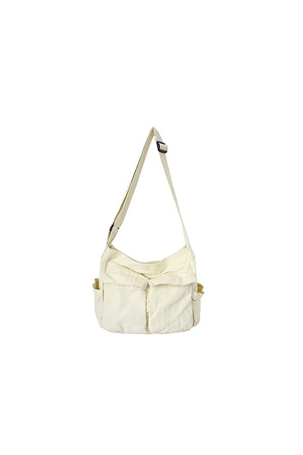 HIMS Sac à bandoulière rétro grande capacité messenger bag hobo sac messenger en toile avec plusieurs poches sac décontractés