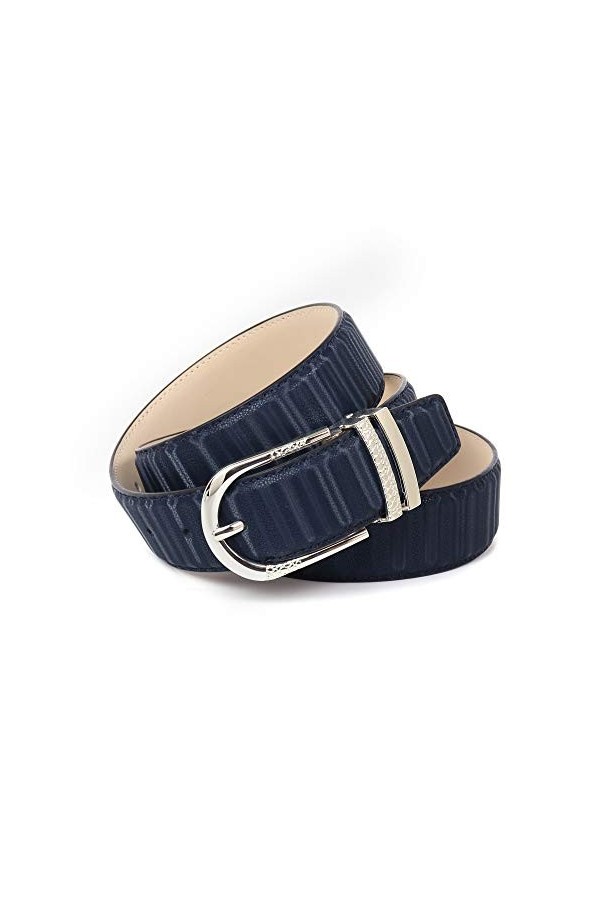 Anthoni Crown Ledergürtel Ceinture, Bleu Foncé, 105 Femme