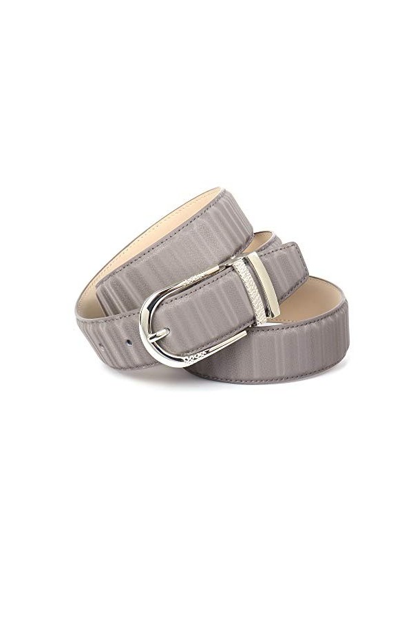 Anthoni Crown Ledergürtel Ceinture, Grau, 75 Femme