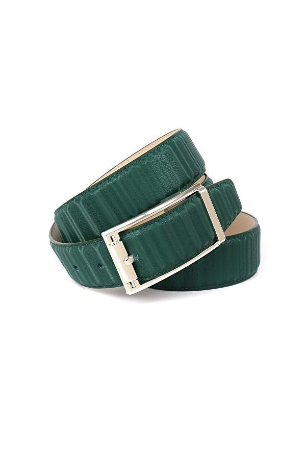 Anthoni Crown Ledergürtel Ceinture, Grün, 75 Femme