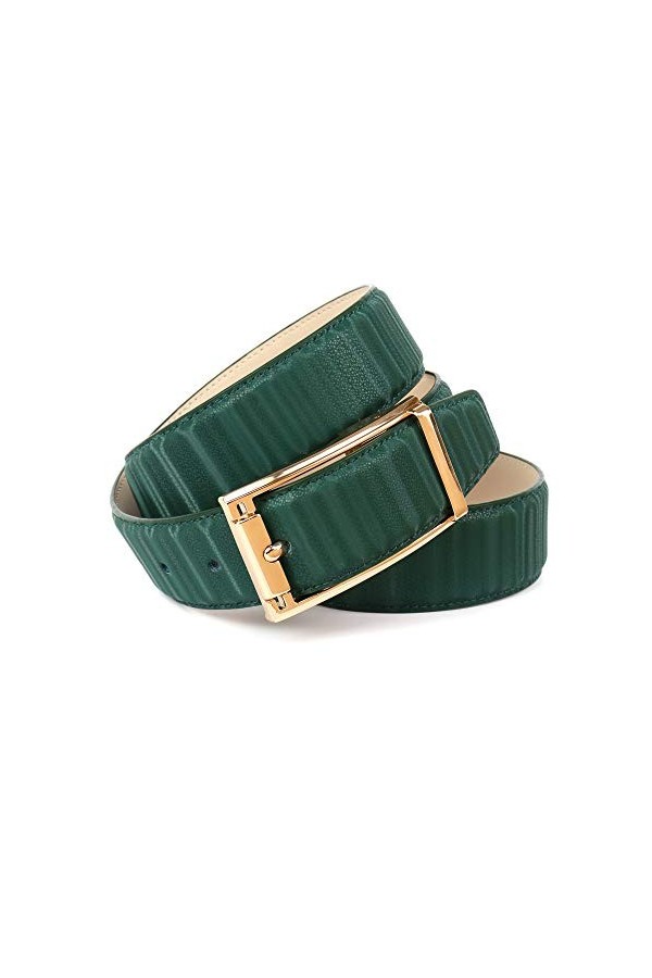 Anthoni Crown Ledergürtel Ceinture, Grün, 105 Femme