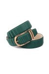 Anthoni Crown Ledergürtel Ceinture, Grün, 75 Femme