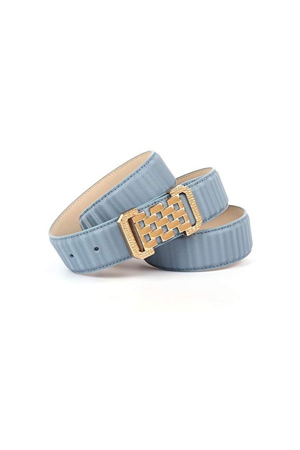 Anthoni Crown Ledergürtel Ceinture, Himmelblau, 105 Femme