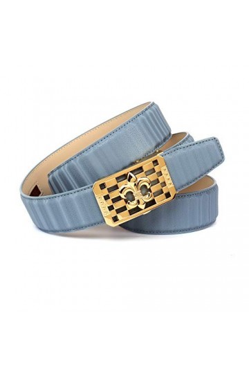 Anthoni Crown Ledergürtel Ceinture, Himmelblau, 75 Femme