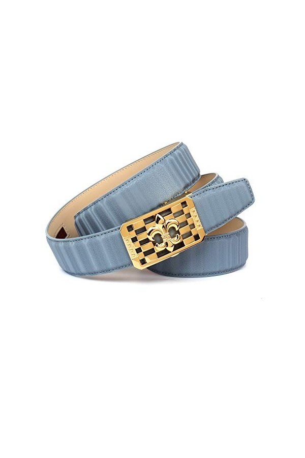 Anthoni Crown Ledergürtel Ceinture, Himmelblau, 75 Femme