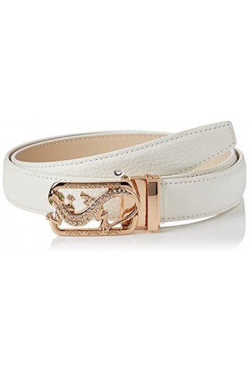 Anthoni Crown Ledergürtel Ceinture, Weiß, 90 Femme