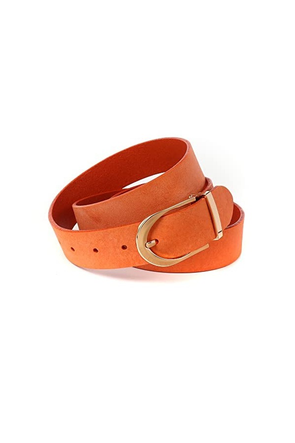 Anthoni Crown Ledergürtel Ceinture, Orange, 90 Femme