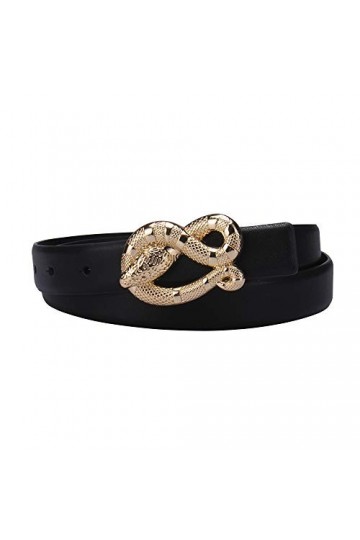Jessica Simpson Ceinture à boucle serpent tendance pour femme, Noir, XL