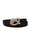 Jessica Simpson Ceinture à boucle serpent tendance pour femme, Noir, XL