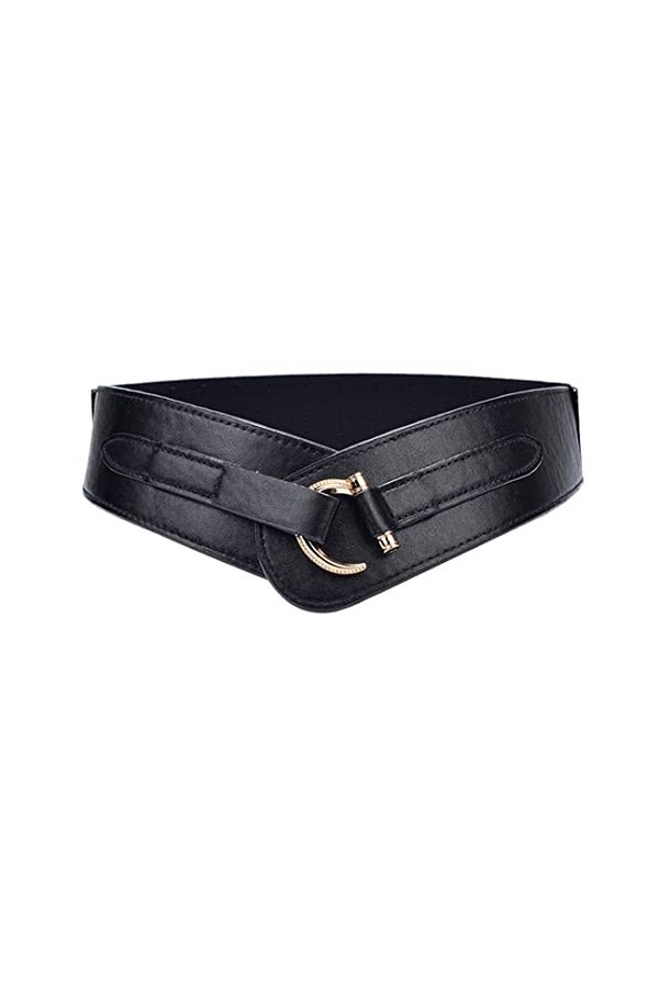Ceinture en cuir pour femme - Large ceinture élastique - Ceinture extensible - Ceinture corset