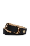 Steve Madden Ceinture avec Logo Multi-Anneaux Noir, Femme