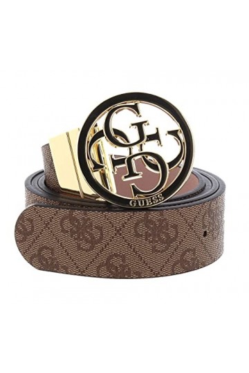 GUESS Ceinture pour femme de marque, modèle Nell Logo BW7740VIN35, en cuir., beige, S