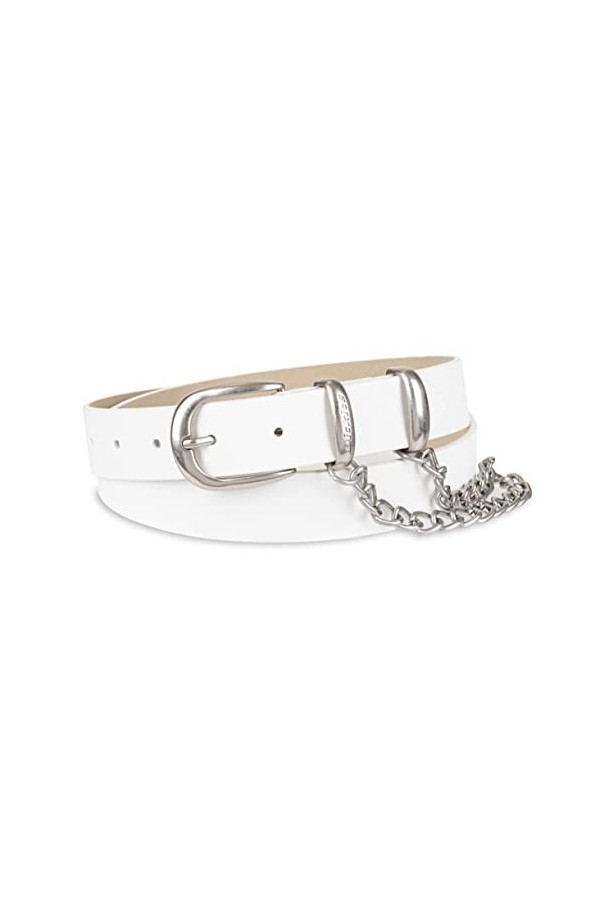 Dickies Womens Leather Casual Belt, White Chain, Large