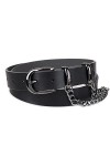 Dickies Womens Leather Casual Belt, White Chain, Large